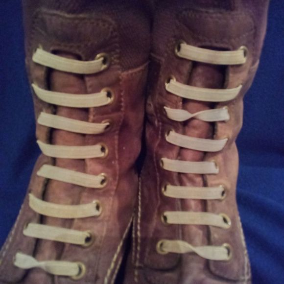 Rare Hippie Tall Brown riding Boot's genuine leather with canvas and zipper - Picture 7 of 11